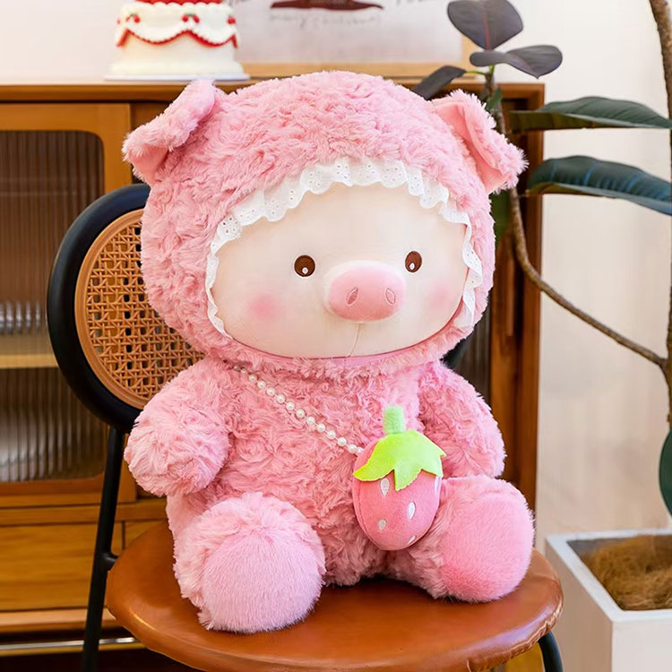 lace bonnet strawberry pig plush toy factory