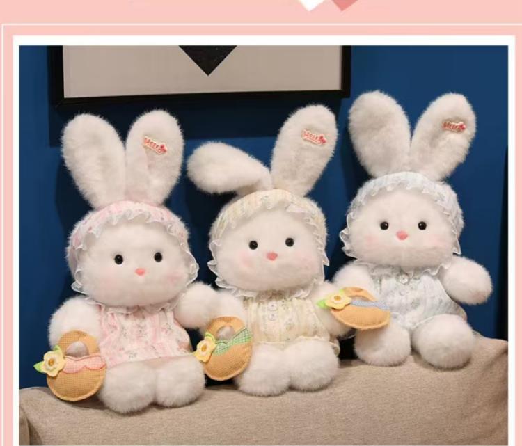 Crystal Velvet Bunny Plush With Glasses